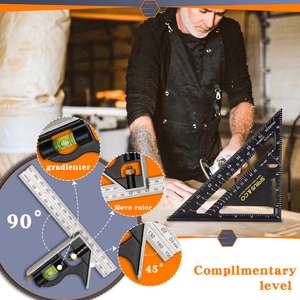 Règle d'angle multitâche portable pour les joints de travail du bois et l'alignement des bords - Product Image 2