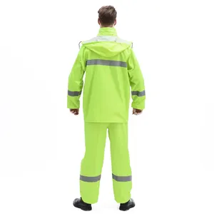 Hoge Kwaliteit Waterdicht Geel Dubbellaags Regenjas Pak Voor Mannen Vrouwen Outdoor Sanitaire Werker Kleding Wandelen Camping