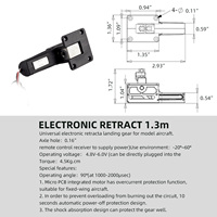 HY-130 Train d'atterrissage électrique rétractable universel pour avion RC de 1,3 m, modèle d'avion à aile fixe, 4,8 V 6 V