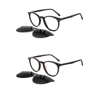 Polarisierte Sonnenbrille Anti-UV-Spiegel Sonnenbrille Großhandel 2023 neu versandfertig Retro-Magnet-Clip für Herren Sonnenbrille Damen 12