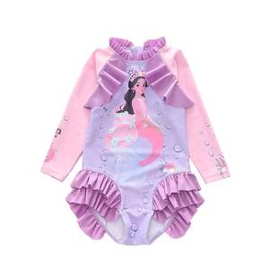 Maillot de bain une pièce pour enfants filles, avec fermeture éclair décorative sur le bas des pantalons - Product Image 3