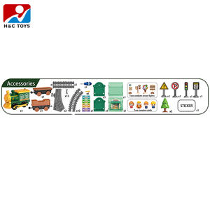 Treno Elettrico Fai-da-Te con 54 Pezzi in ABS, Segnali Stradali Simulati e Scena con Bambole, Gioco Puzzle - Product Image 2