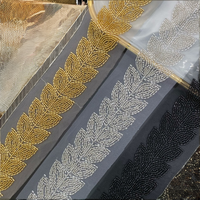 Perles de broderie de mode, tube doré, dentelle en polyester/nylon soluble dans l'eau, vente en gros, accessoires de vêtements africains, paillettes, chaussures, sacs