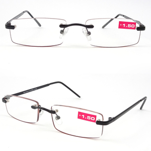Gafas de Lectura Croesusoptics <span class=keywords><strong>2021</strong></span> al por Mayor, Unisex, para <span class=keywords><strong>Hombre</strong></span> y Mujer, Montura Metálica Delgada sin Aro, Lentes Transparentes, Modelo Guangdong - Product Image 1