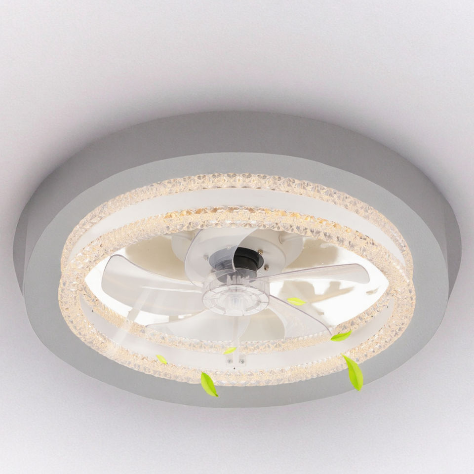 Modern Socket Ceiling Fan RGB LED 30W AC Motor 260mm Diameter 5 Blades ...