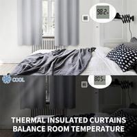 Vente chaude Blackout Isolation Thermique Chambre Assombrissement Rideaux pour Chambre Style Moderne Triple Tissé Tissu Uni Oeillet Corde
