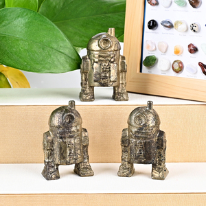 Bán Buôn Tự Nhiên Chữa Bệnh Tinh Thể Đá Điêu Khắc Khoáng Sản Đá Quý Pyrite Robot Tinh Thể Chạm Khắc Cho Máy Tính Để Bàn Trang Trí - Product Image 3