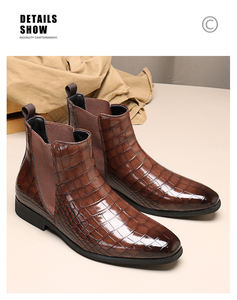 Botas Chelsea Clásicas de Lujo para Hombre, Hechas a Mano, Color Marrón, Parte Superior de PU, Impermeables, Antideslizantes, de Alta Calidad - Product Image 6