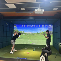 Écran de projection motorisé rétractable d'intérieur BURIO pour golf, en polyester, 300x400, 4:3, garantie 1 an