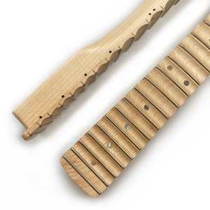 22 Fret Stain Finished Canadian Maple <b>Guitar</b> Neck Scalloped Necks for ST <b>Guitar</b> Replacement - Product Image 3