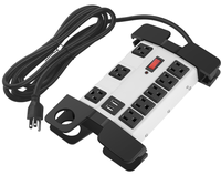 Multiprise industrielle robuste avec protection contre les surtensions, 8 prises USB, en métal, 15 A, avec rallonge