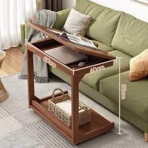 Mesa de centro giratoria de madera maciza para uso doméstico transfronterizo, mesa de almacenamiento móvil multifuncional, mesa de ordenador sencilla para estudiantes - Product Image 1