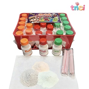 Bonbons en <span class=keywords><strong>poudre</strong></span> à manger sèche aromatisés aux fruits en mini-bouteilles avec pailles, saveurs mélangées, collations instantanées amusantes pour les fêtes d'enfants - Product Image 1