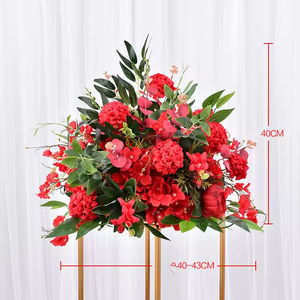 Red Rose Wedding <strong>Floral</strong> Ball Artificial Silk Flower Balls Table Flower Centerpiece for Wedding Decoration - Product Image 1