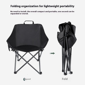 <span class=keywords><strong>Sedia</strong></span> <span class=keywords><strong>da</strong></span> Campeggio Portatile Moon Chair in Tessuto Oxford con Schienale in Metallo per Pesca, Spiaggia, Relax e Uso in Stand - Product Image 3