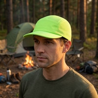 Casquette de sport en nylon à 5 panneaux, quatre saisons, personnalisable avec logo par transfert thermique, vente en gros, imperméable, séchage rapide, respirante