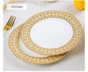 Jingdezhen Meilleure Vente 60 Pcs Golden Mosaic Bone China <span class=keywords><strong>Vaisselle</strong></span> Set Modern Western Eco-Friendly Porcelain for Breakfast Hotels - Product Image 6