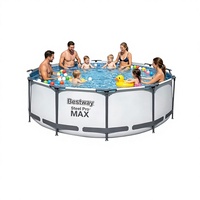 Piscine hors sol Pro MAX 10' x 30" en PVC, modèle Newborn Circle Fast Set, avec filtre à cartouche de type I, couleur grise