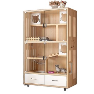 USMILEPET-Jaula de varios niveles para interior, casa panorámica de lujo para mascotas, muebles, nido de gato, casa de árbol, casa de madera para gatos - Product Image 5