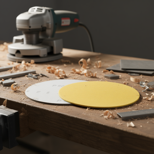 Disco de Lijado Fervi con Velcro Dorado P80 de 150 mm para Acabado de Madera y Metal - Product Image 3