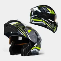Casque de moto SD pour homme et femme, casque intégral pour moto, quatre saisons, universel, anti-buée, double visière, casque rabattable