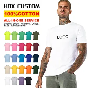 High Quality Custom Printing Logo White Plain Tshirts 3D Embroidery On Tshirt 100% Cotton men's t-shirts Casual For Mens T shirt