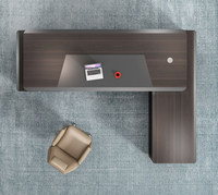 Bureau de direction moderne de luxe, nouveau design, éclairage LED, mobilier de bureau durable, fonctionnalités convertibles