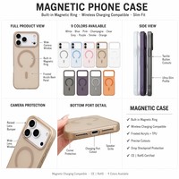 Étui magnétique pour iPhone 18 17 16 15 14 13 12 11 Pro Max, coque en PC mate effet givré, ultra-fine, toucher agréable