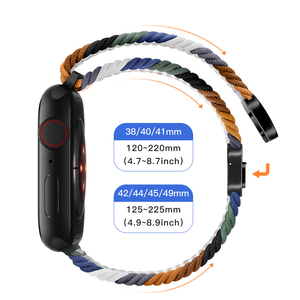 สายรัดสำรองสำหรับ <span class=keywords><strong>Apple</strong></span> <span class=keywords><strong>Watch</strong></span> สายรัดไนล่อนแม่เหล็ก2เส้นสำหรับ iWatch Series 9 8 7 6 IW045 - Product Image 5