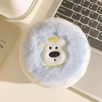 Dompet Koin Anjing Highland Lucu Bahan Plush, Gantungan Kunci Mini untuk Pelajar, Tempat Penyimpanan Pernak-pernik, Buatan Cina