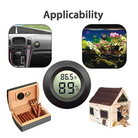 Thermo hygromètre électronique intégré rond, hygromètre pour animaux de compagnie, décoration de thermomètre de boîte d'escalade en acrylique