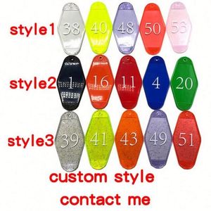 Custom Logo Color Material Promotional Blank <b>Plastic</b> Retro Vintage Motel Room Hotel Keychain - Product Image 4