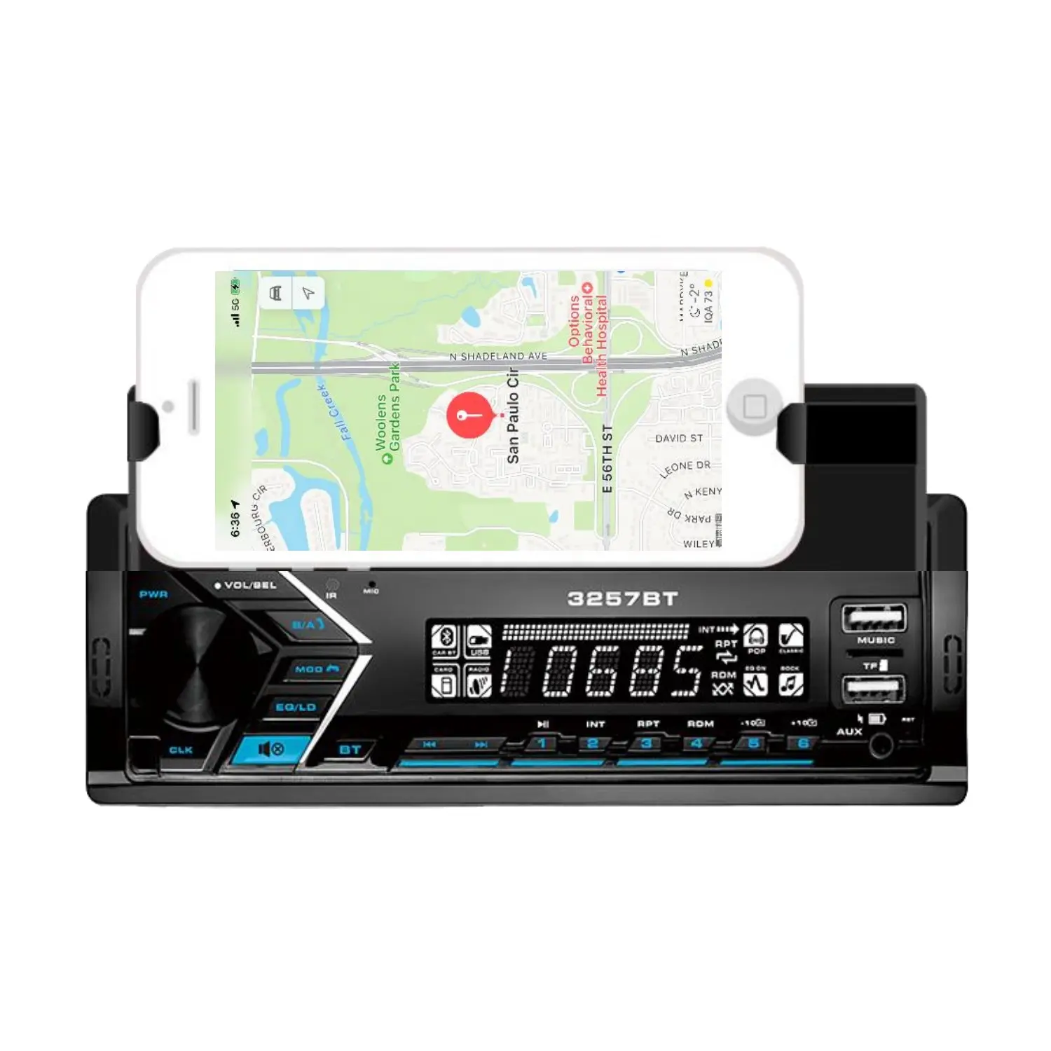 Yeni geldi pioneer tasarım BT araba ses mp3 usb oynatıcı ile mobil telefon braketi