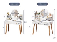 Coiffeuse avec structure en bois massif, style moderne pour chambre à coucher, nouveau style simple 2026, luxe léger, sensation haut de gamme, chambre principale