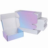 Boîte d'expédition auto-élevante personnalisée avec logo, pelliculage mat, en carton blanc extra rigide, avec fermeture éclair, recyclable, écologique, pour cadeaux et envois postaux