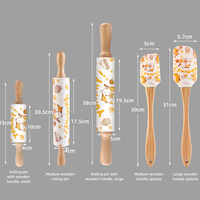 Adorable Kitty Pattern Kit d'outils de cuisson Mitaines de four Grattoir Brosse à badigeonner Rouleau à pâtisserie Porte-pot Grattoir à pâte