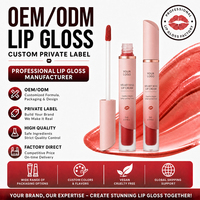 Gloss à lèvres végétalien brillant, imperméable, à haute pigmentation, minéral, biologique, personnalisé, OEM, ODM, marque privée, professionnel
