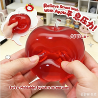 Jouet Squishy Pomme Rempli de Vaseline, Jouet Anti-Stress à Presser Non-Retraçable, Jouet à Presser en Forme de Fruit, Transparent Effet Glacé, Grand Format