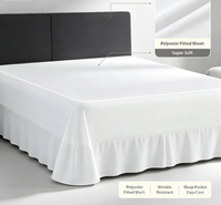 Drap-housse en polyester facile d'entretien, linge de lit lisse pour chambre d'hôtes