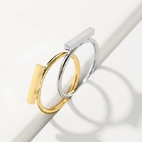 Bague minimaliste en acier inoxydable 316L pour femme, anneau de barre d'articulation Midi géométrique empilable