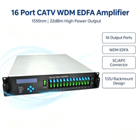 Amplificador Óptico de Fibra EDFA YEA-1550-16W con 16 Puertos de Salida, 1550nm, para Redes CATV, FTTH y PON