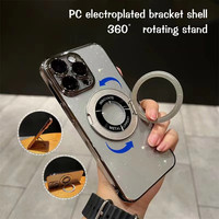 Luxe 360 support rotatif coque de téléphone magnétique pour IPhone 14 15 16 Pro Max couverture Ultra mince dur PC coque scintillante galvanisée