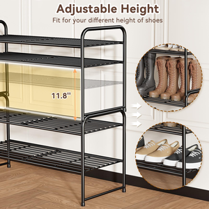 Premium Quality Modern Metal Portable <b>Shoe</b> Hanging <b>Rack</b> Display Shelf Detachable Heavy Duty <b>Shoe</b> <b>Rack</b> for Entrance/Living - Product Image 4