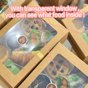 Contenitore di cartoncino personalizzato Kraft taglio quadrato Sandwich Pack Bloomer Cafe triangolo Sandwich scatola con finestra scatole di visualizzazione - Product Image 3