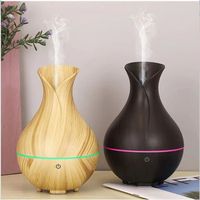 Difusor de aromaterapia con diseño de grano de madera, humidificador ultrasónico de 300 ml para uso en el hogar y la oficina