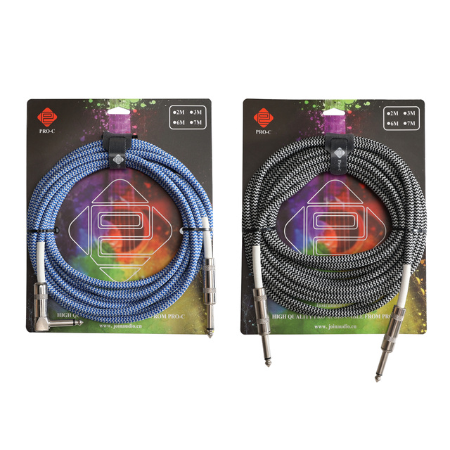 Wholesale Oem Low Interference Flexible Audio Guitar 6.35mm Straight Electronic Bass Instrument Guitar Patch Cable