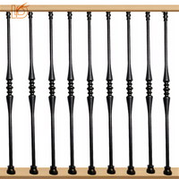 Balustre en fer forgé moderne pour escalier, en métal massif creux doré et noir, avec accessoires pour rampe d'escalier intérieure