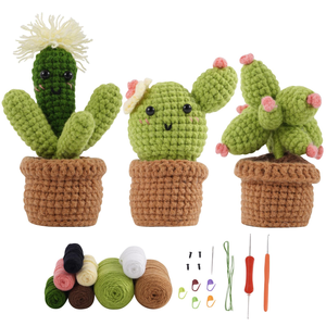 Kit de <span class=keywords><strong>crochet</strong></span> pour débutants, ensemble de plantes au <span class=keywords><strong>crochet</strong></span> DIY avec fil, <span class=keywords><strong>crochet</strong></span> et modè<span class=keywords><strong>le</strong></span> pour réaliser des décorations de plantes suspendues et des fausses succulentes, cadeau - Product Image 6