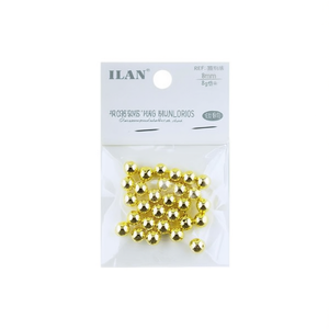 Perline in metallo Ilan da 8 mm placcate in oro per artigianato e creazione di gioielli - Product Image 2