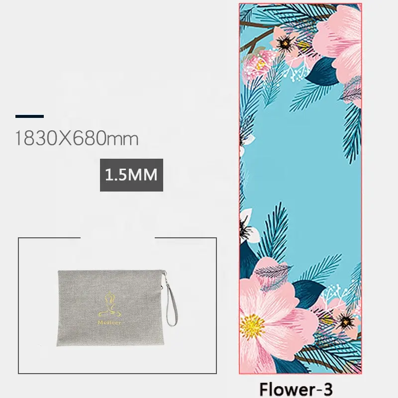 カスタムプリント折りたたみ式スエード折りたたみ式エコフレンドリー天然ゴムヨガマット折りたたみ式ヨガマット
